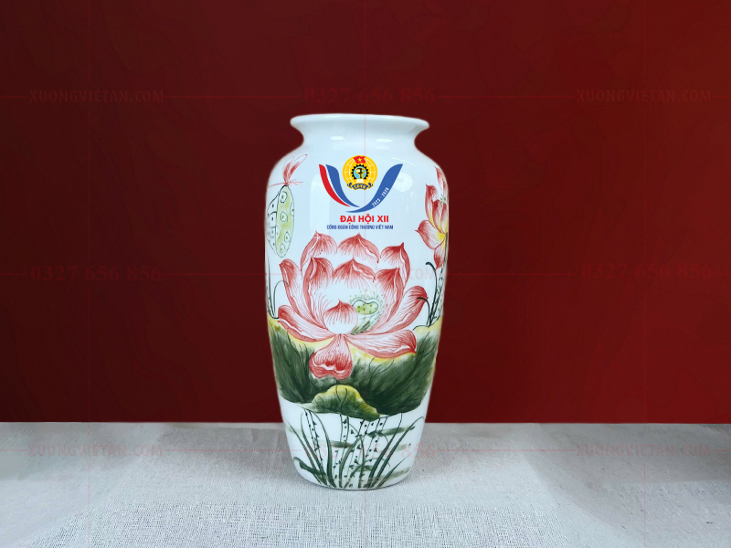 Lọ hoa in logo công đoàn