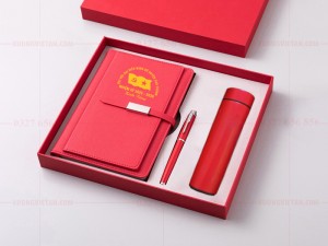 Bộ giftset sổ da in logo đại hội đảng