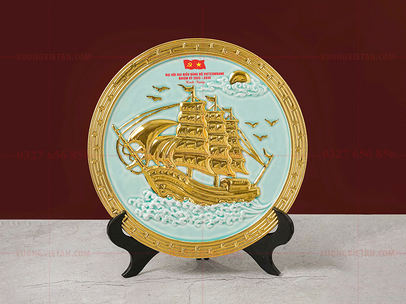 Đĩa cảnh in logo đại hội đảng