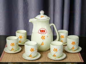 Bộ bình cốc sứ in logo đại hội đảng
