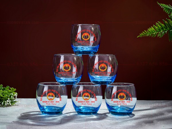 Bộ cốc thủy tinh in logo mặt trận tổ quốc