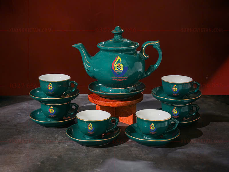 Bộ ấm trà màu xanh cổ vịt