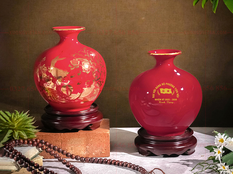 Bình hút tài lộc vẽ tay in logo