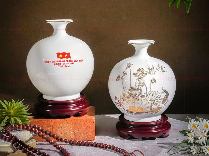 Bình hút lộc in logo đại hội đảng