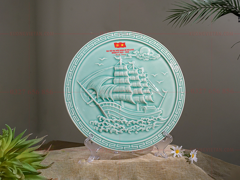 Đĩa cảnh in logo đại hội đảng
