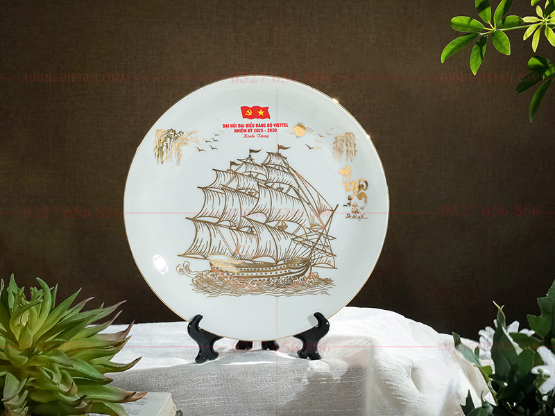 Đĩa cảnh in logo đại hội đảng