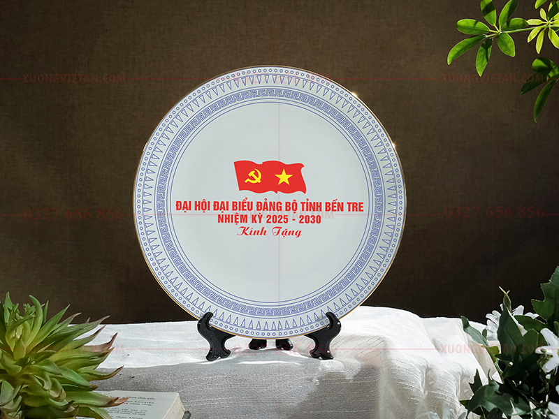 Đĩa cảnh in logo đại hội đảng