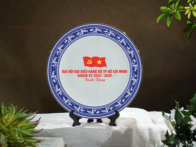 Đĩa cảnh in logo đại hội đảng