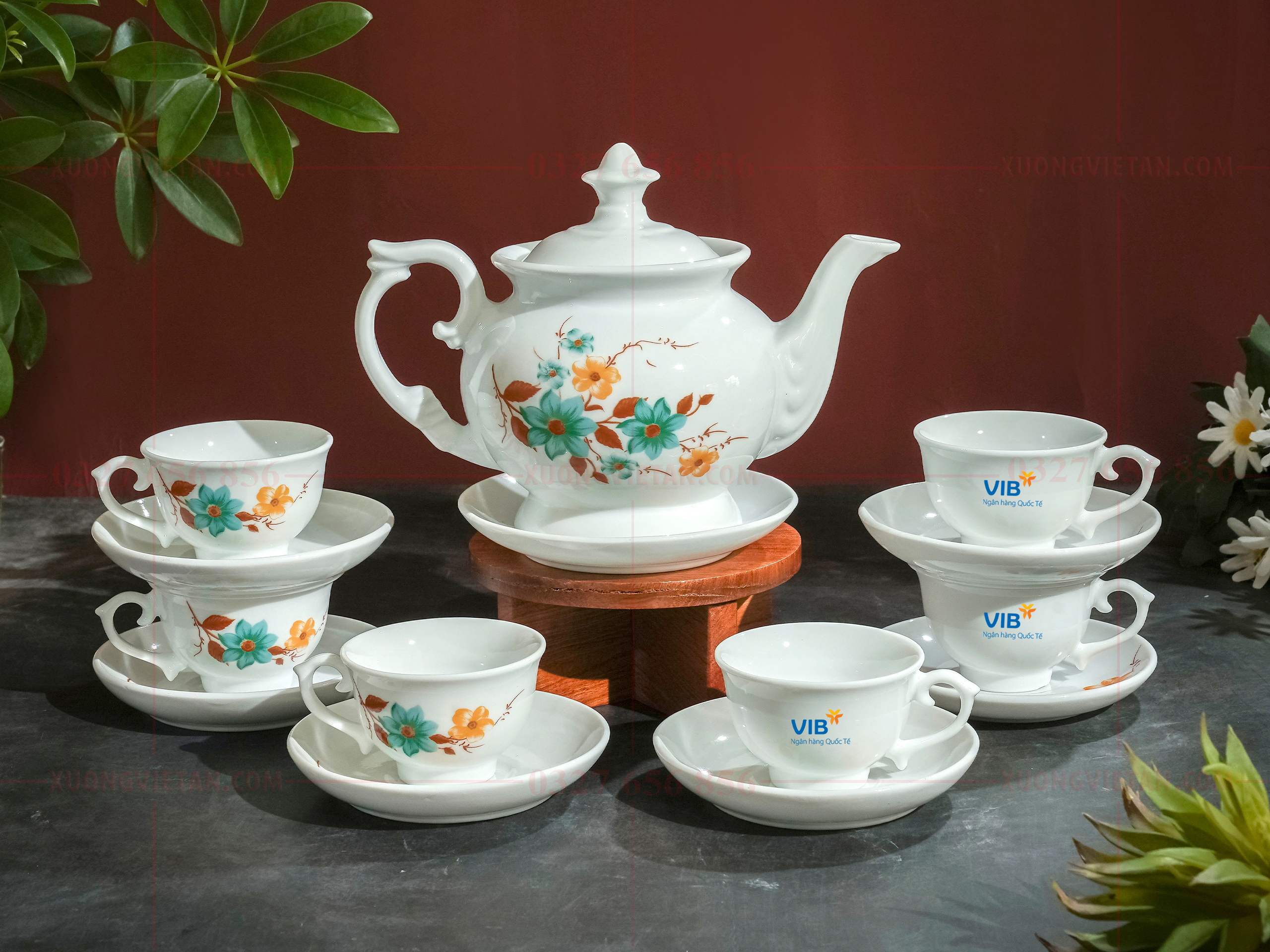 Bộ ấm trà in logo