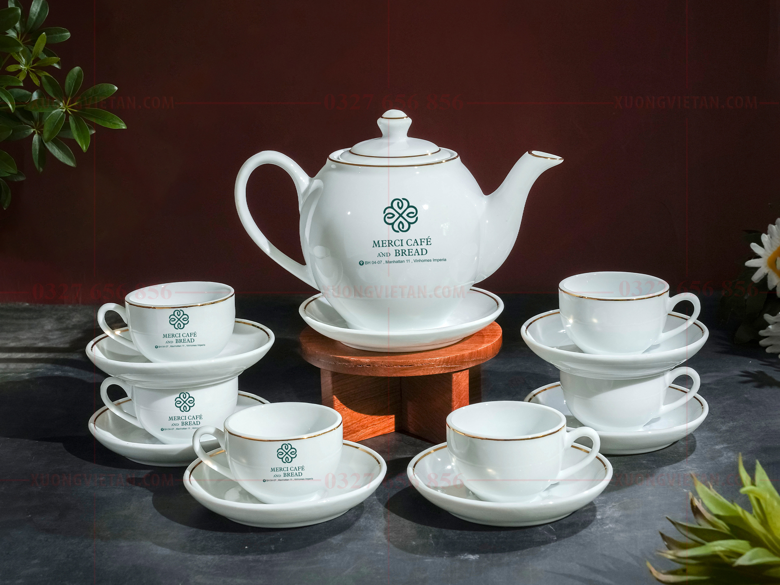Bộ ấm trà in logo