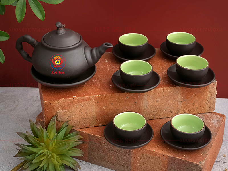 Bộ ấm chén in logo làm quà tặng công đoàn