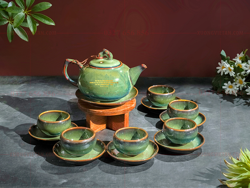 Bộ ấm chén in logo làm quà tặng công đoàn