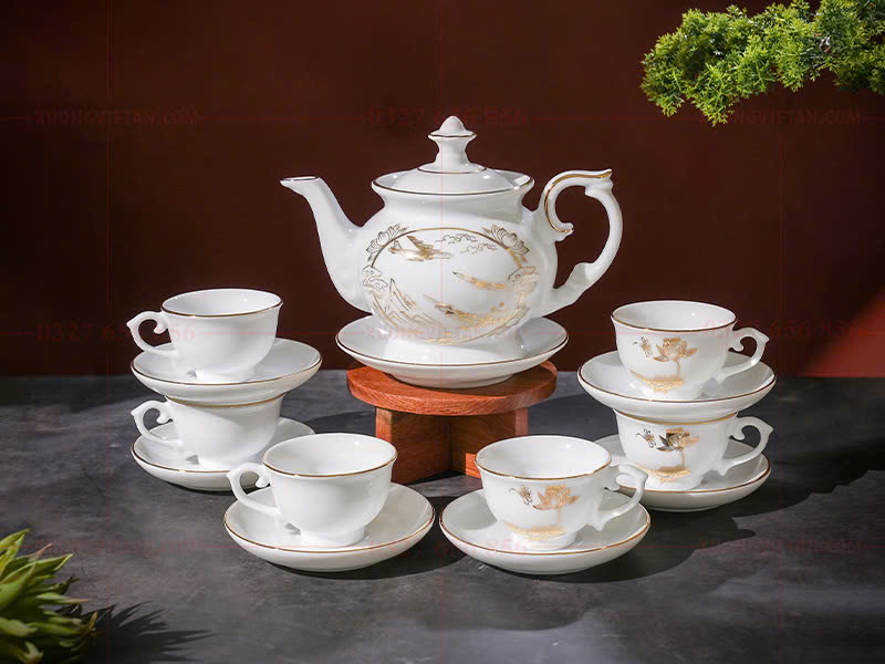 Bộ ấm chén quà tặng cho quân đội 