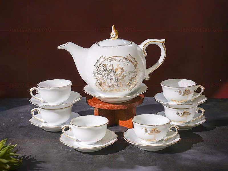 Bộ ấm chén quà tặng cho quân đội 