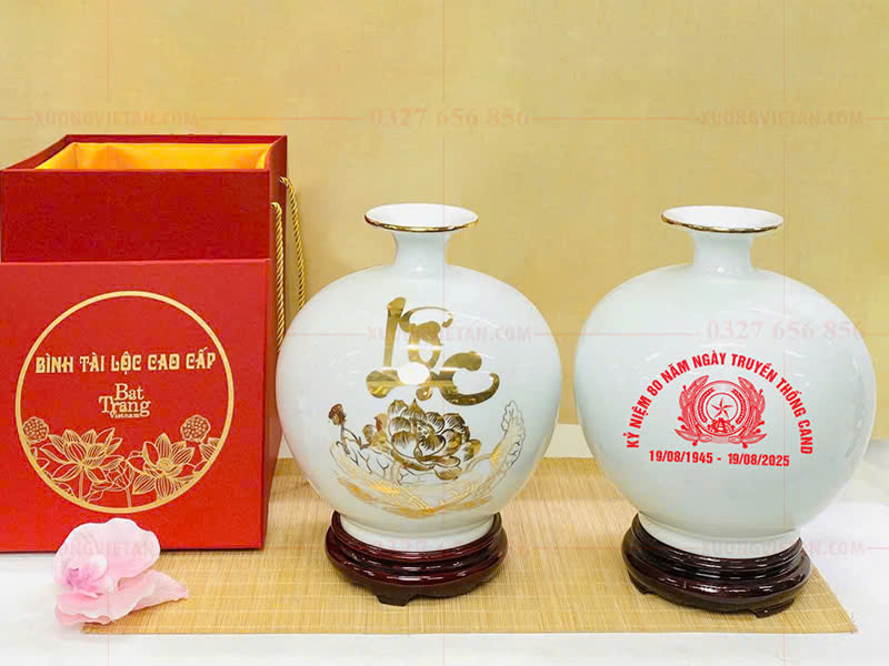 Bình hút lộc in logo kỷ niệm 80 năm ngày truyền thống CAND