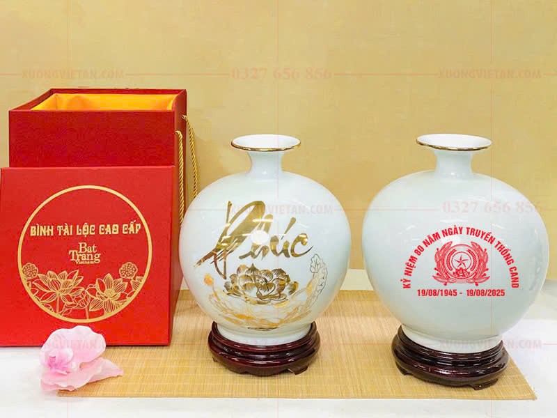 Bình hút lộc in logo kỷ niệm 80 năm ngày truyền thống CAND