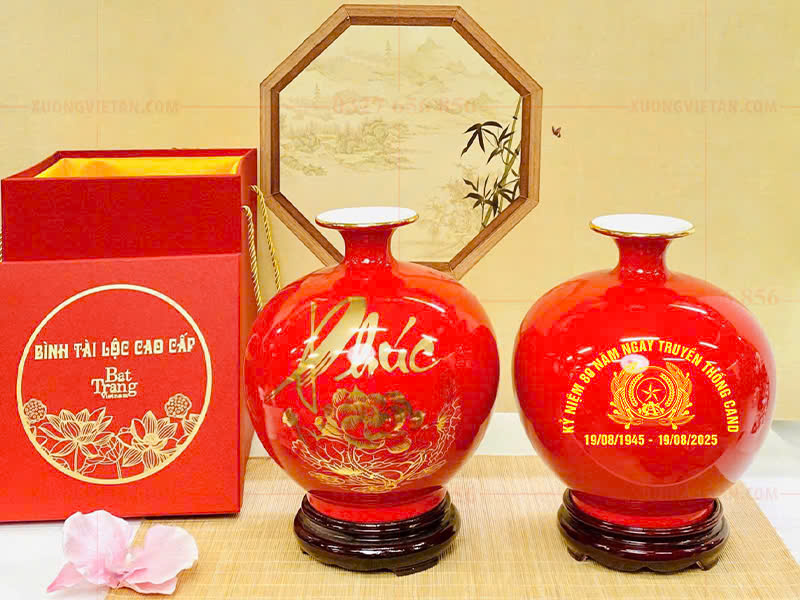 Bình hút lộc in logo kỷ niệm 80 năm ngày truyền thống CAND