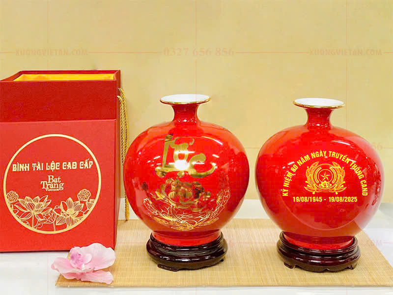 Bình hút lộc in logo kỷ niệm 80 năm ngày truyền thống CAND