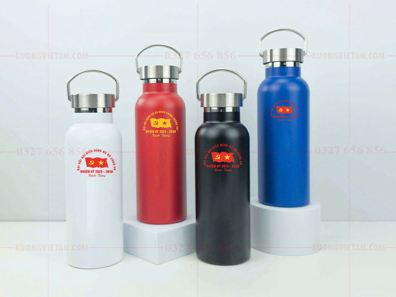 Bình giữ nhiệt in logo đại hội đảng