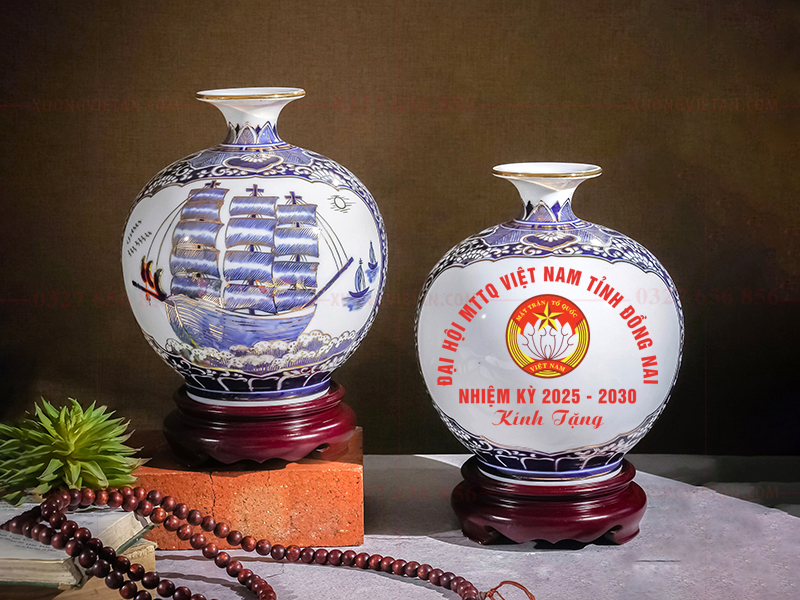 Bình hút lộc in logo đại hội mặt trận tổ quốc