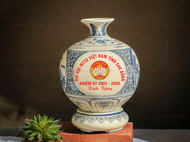 Bình hút lộc in logo đại hội mặt trận tổ quốc