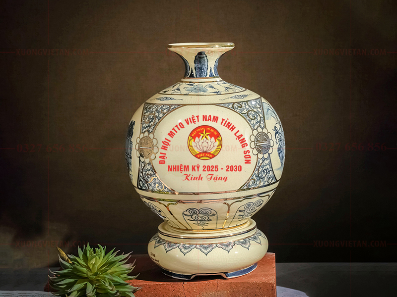 Bình hút lộc in logo đại hội mặt trận tổ quốc