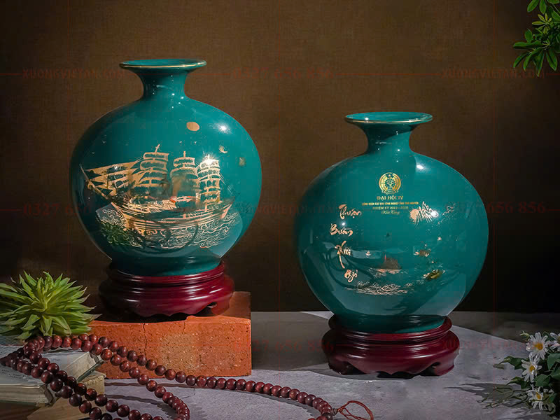 Bình hút tài lộc vẽ tay in logo