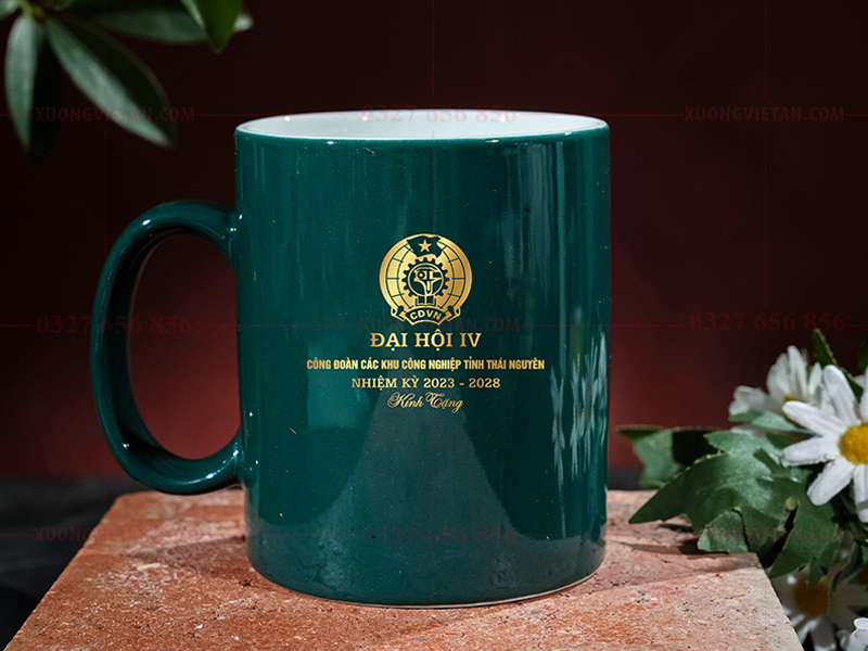Cốc sứ in logo công đoàn