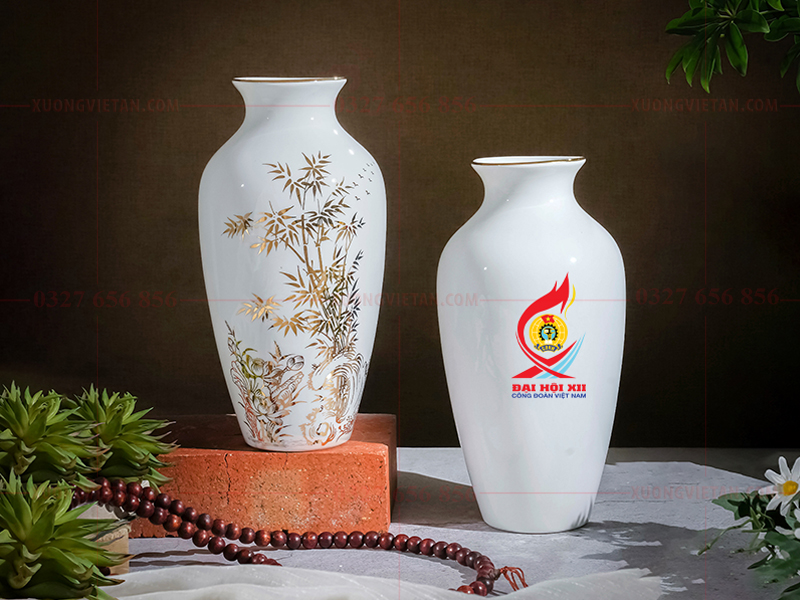 Lọ hoa in logo công đoàn