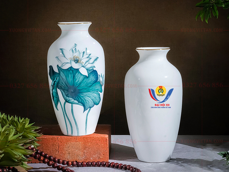 Lọ hoa in logo công đoàn