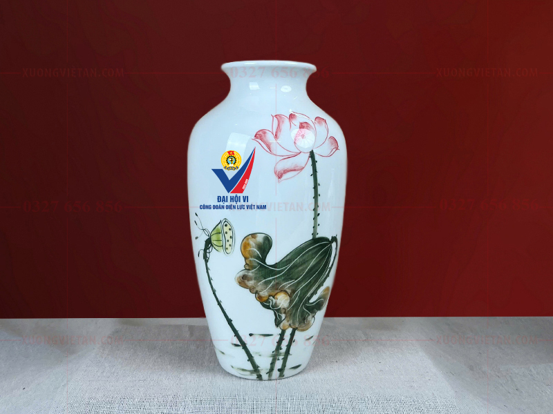 Lọ hoa in logo công đoàn