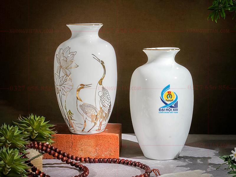 Lọ hoa in logo công đoàn