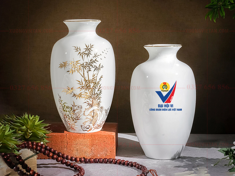 Lọ hoa in logo công đoàn