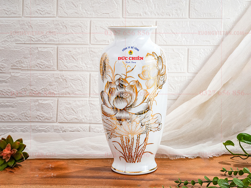 Lọ hoa in logo công đoàn