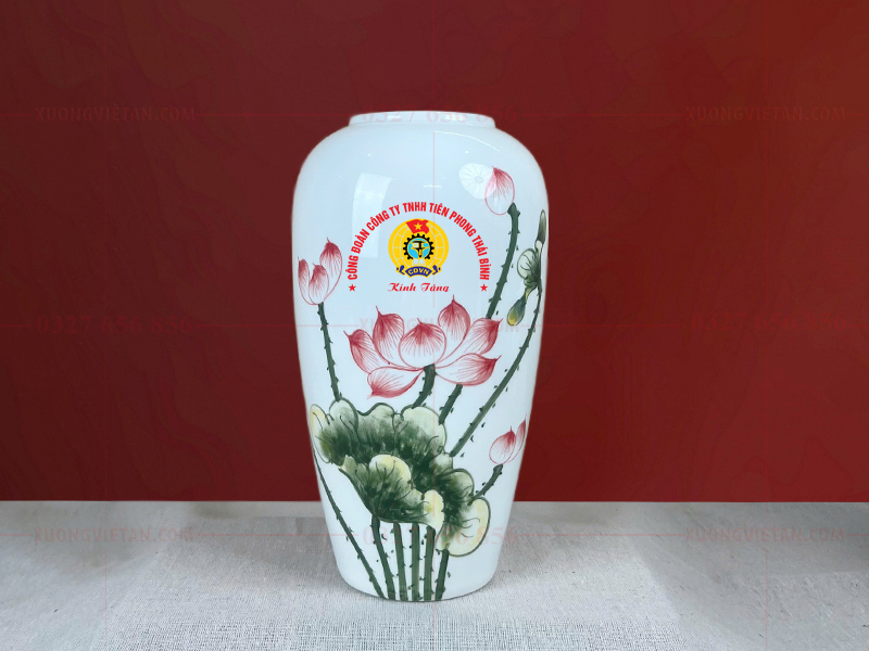 Lọ hoa in logo công đoàn