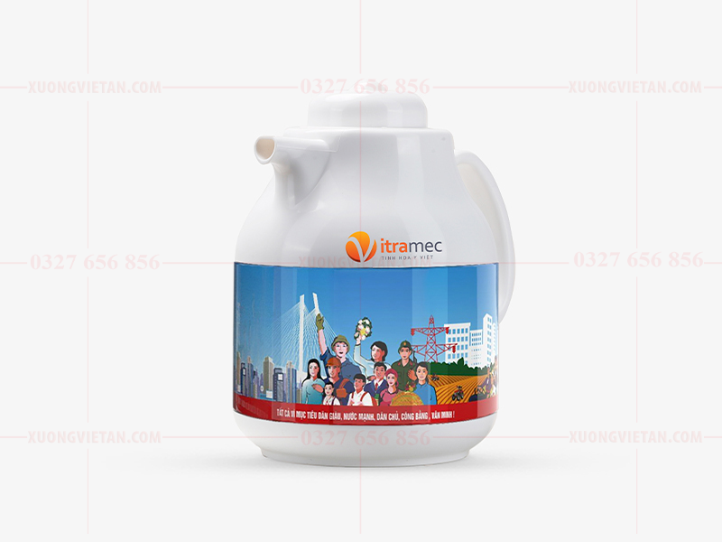 Phích nước rạng đông in logo công ty